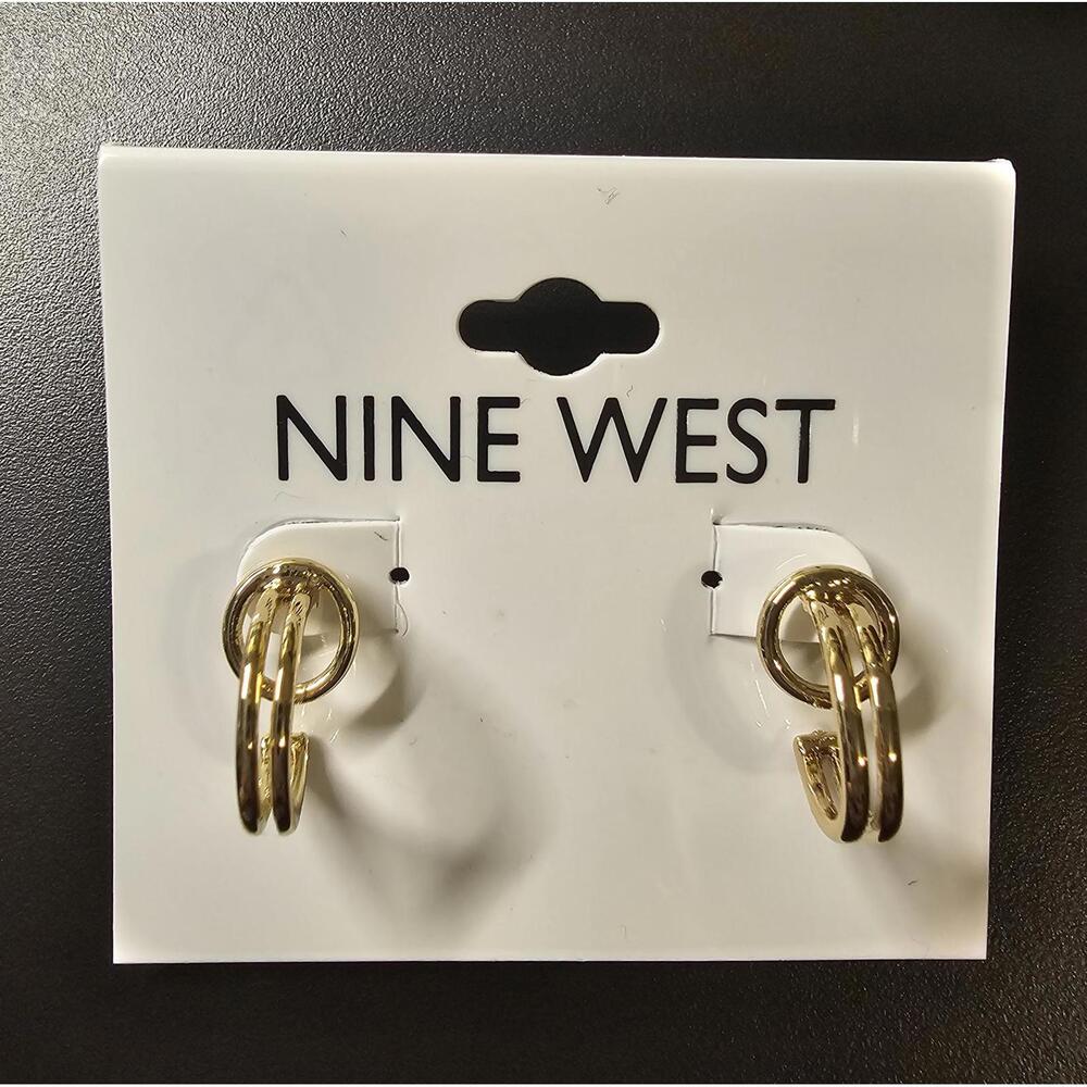 Nine West Gold-Tone Small Huggie Earrings
